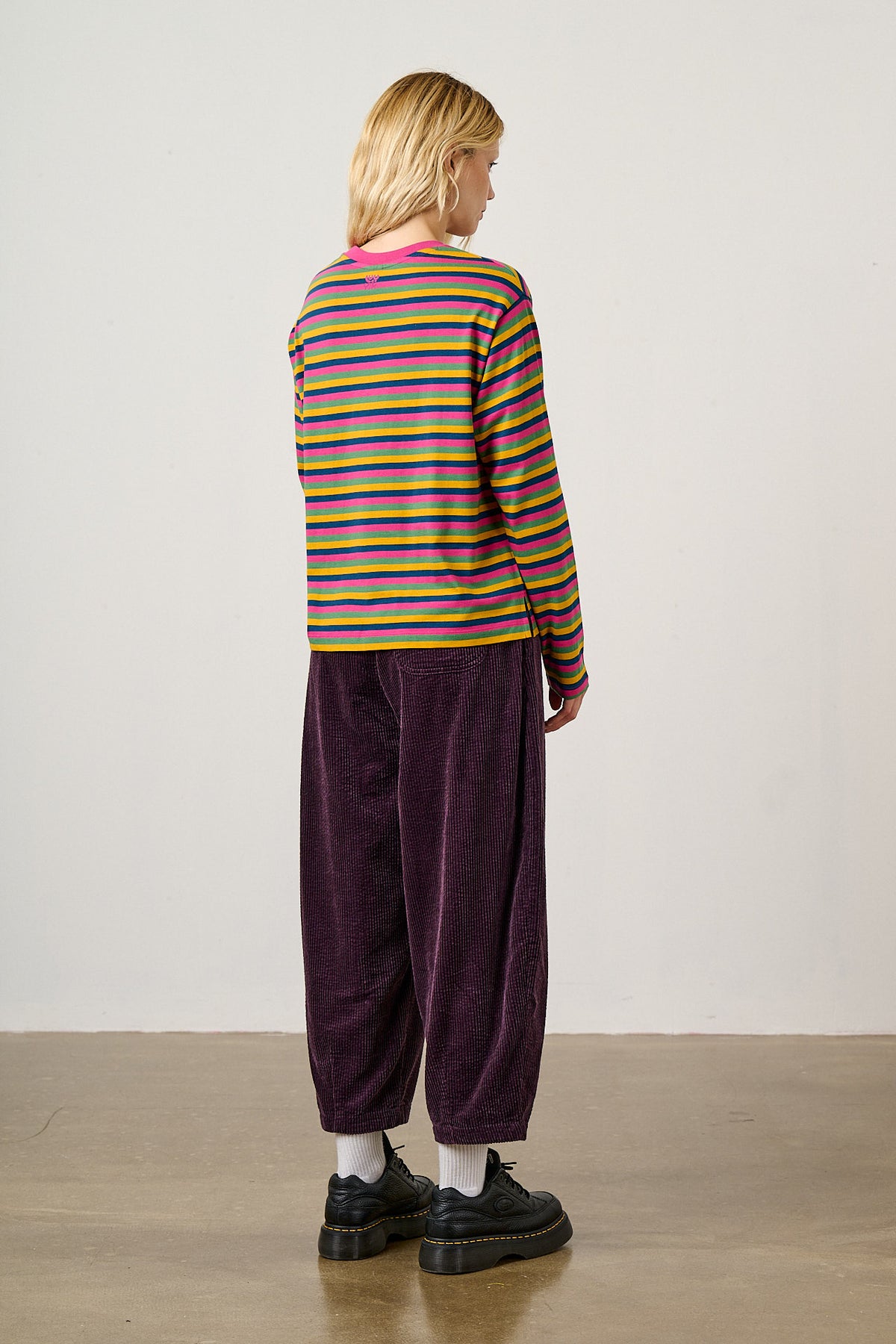 Mysen - Cotton Long Sleeve in Rainbow Stripe