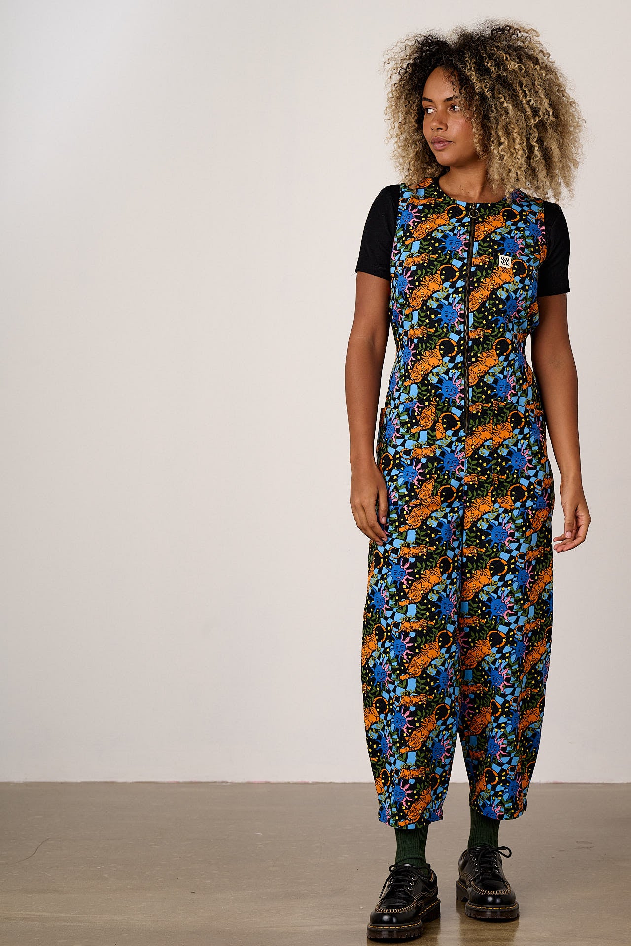 Nari - Sleeveless Jumpsuit in Lunar Tiger Print