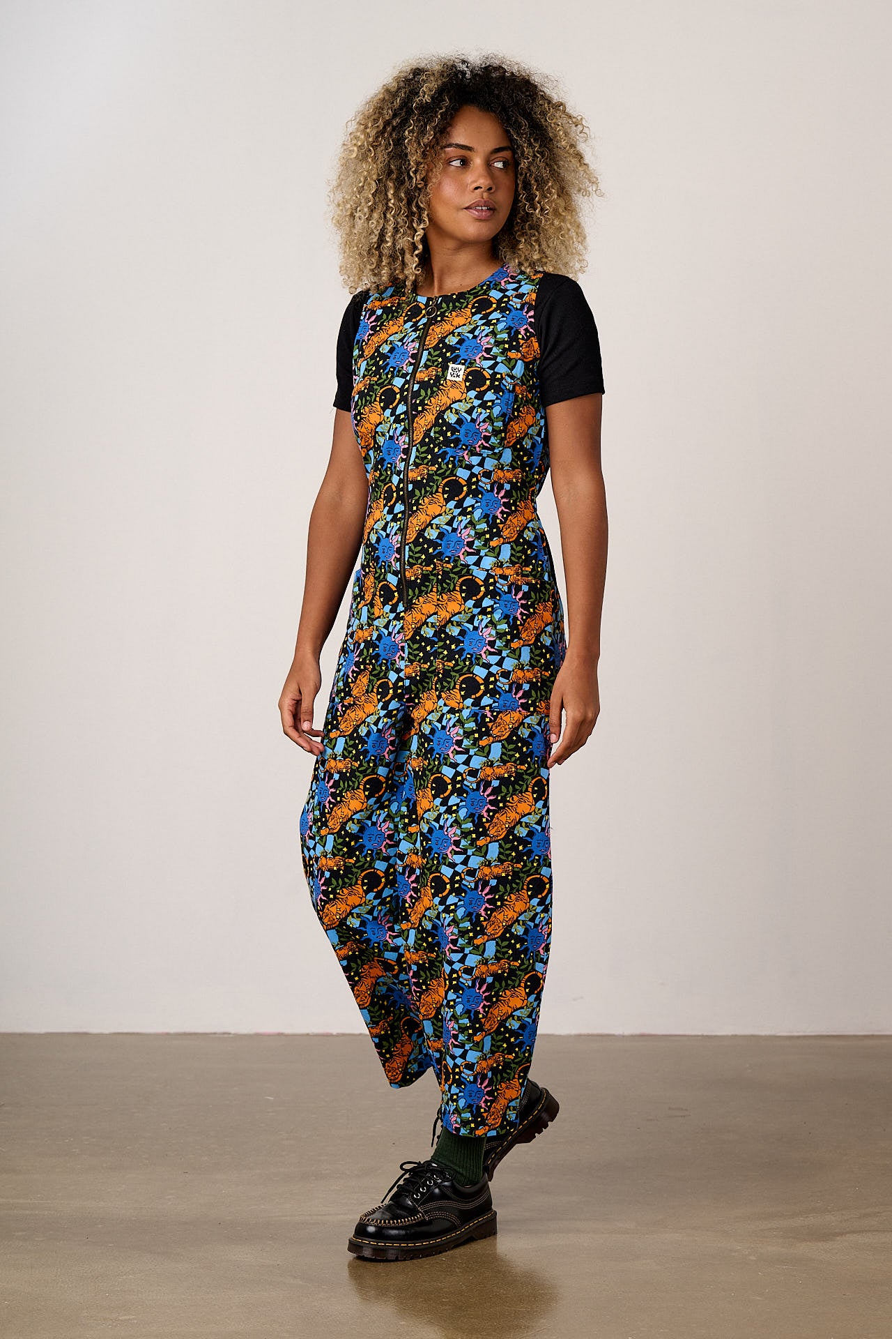 Nari - Sleeveless Jumpsuit in Lunar Tiger Print