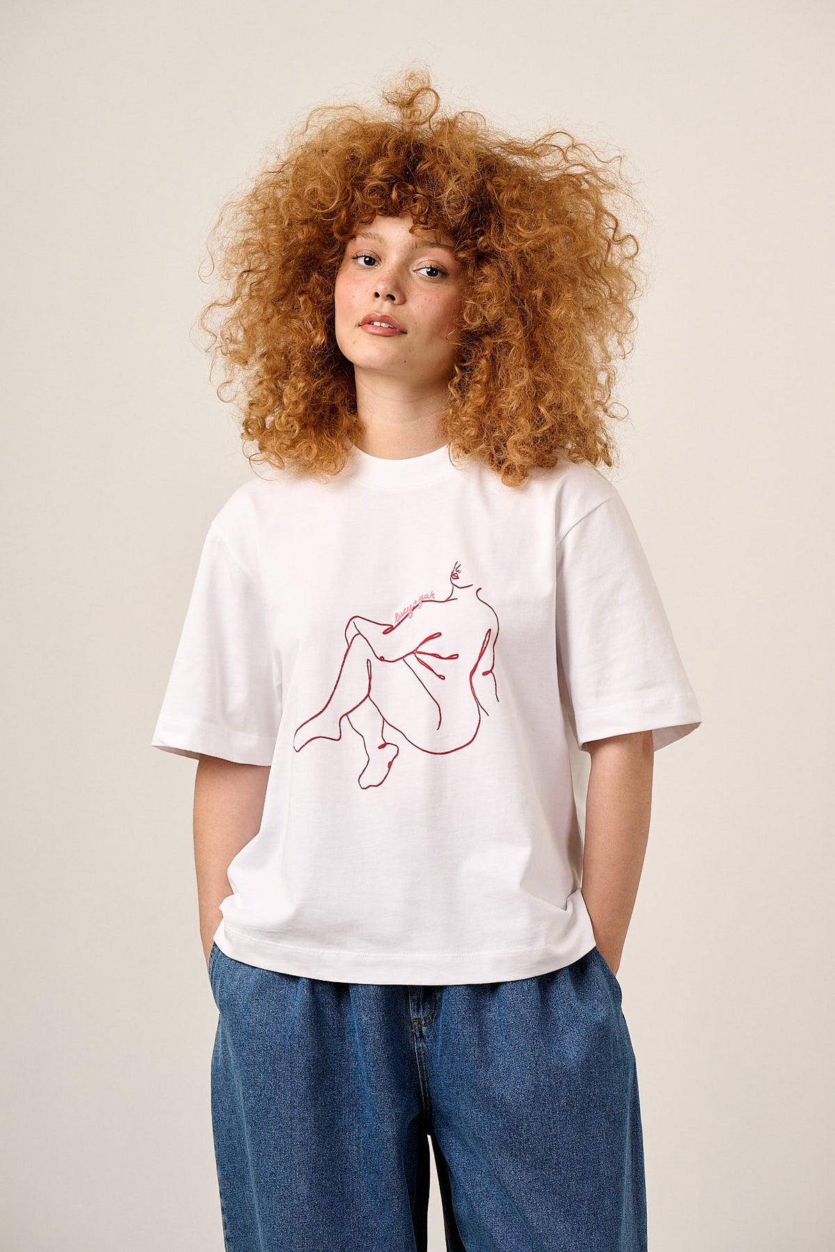 Noa Cotton Boxy T Shirt Bodies Print