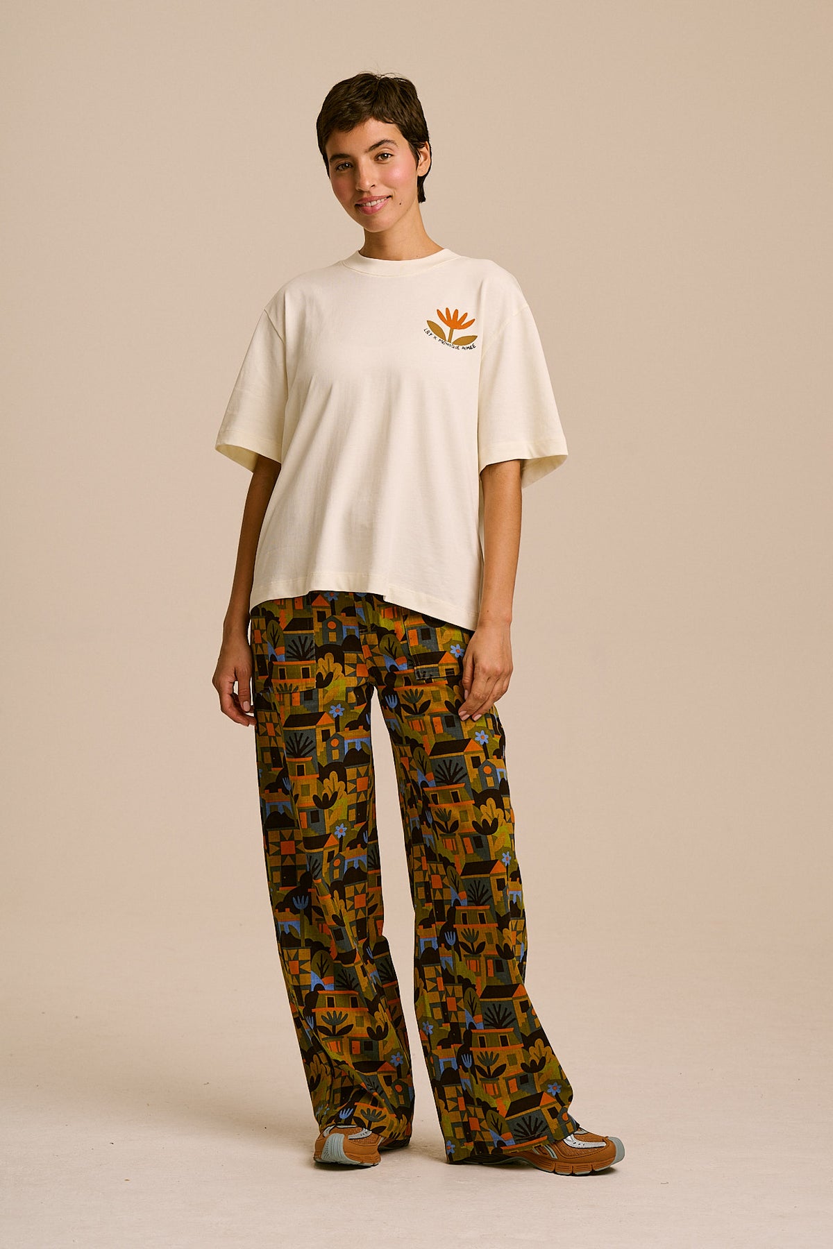 Noa - Organic Cotton Boxy Tee in Monique Aimee & Yak