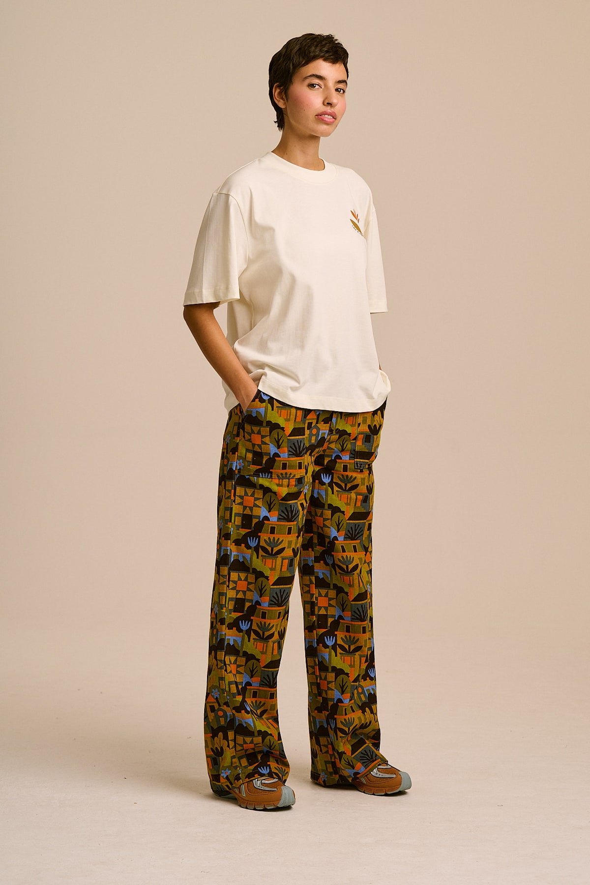 Noa - Organic Cotton Boxy Tee in Monique Aimee & Yak