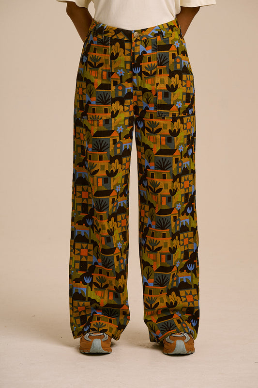 Delores - Organic Cotton Twill Trousers in Monique Aimee & Yak