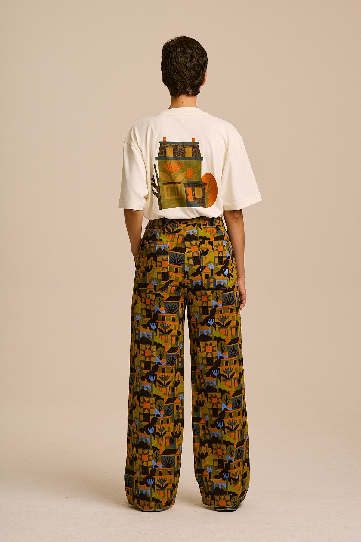 Delores - Organic Cotton Twill Trousers in Monique Aimee & Yak