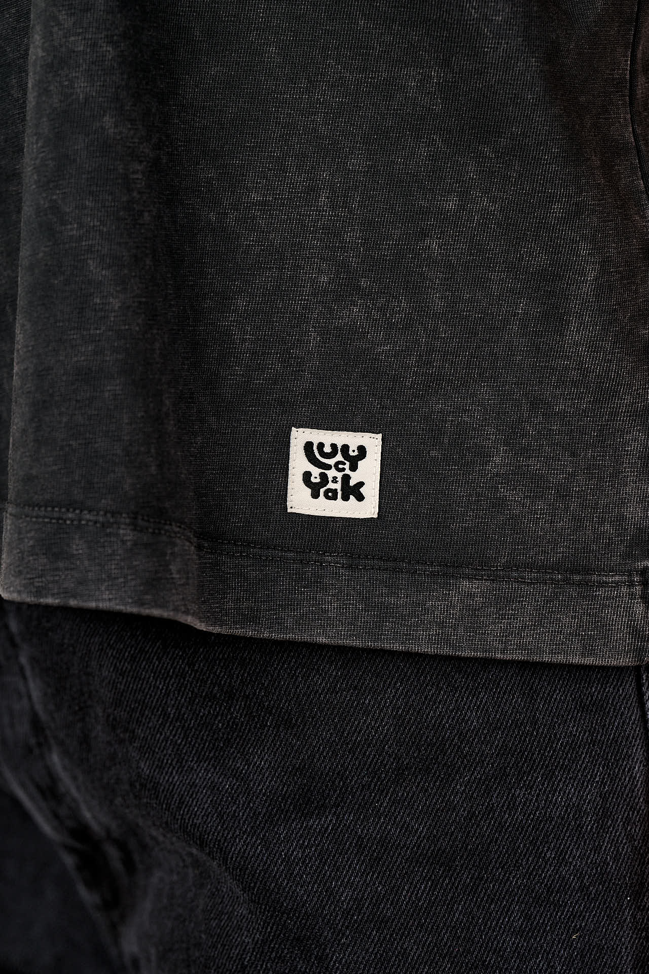 Noa - Cotton Boxy T-Shirt in Washed Black