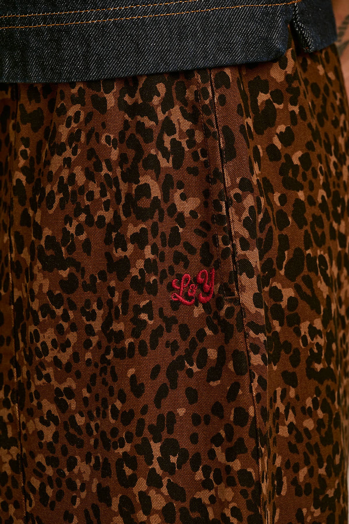 Obregon - Cotton Barrel Leg Trousers in Animal Print