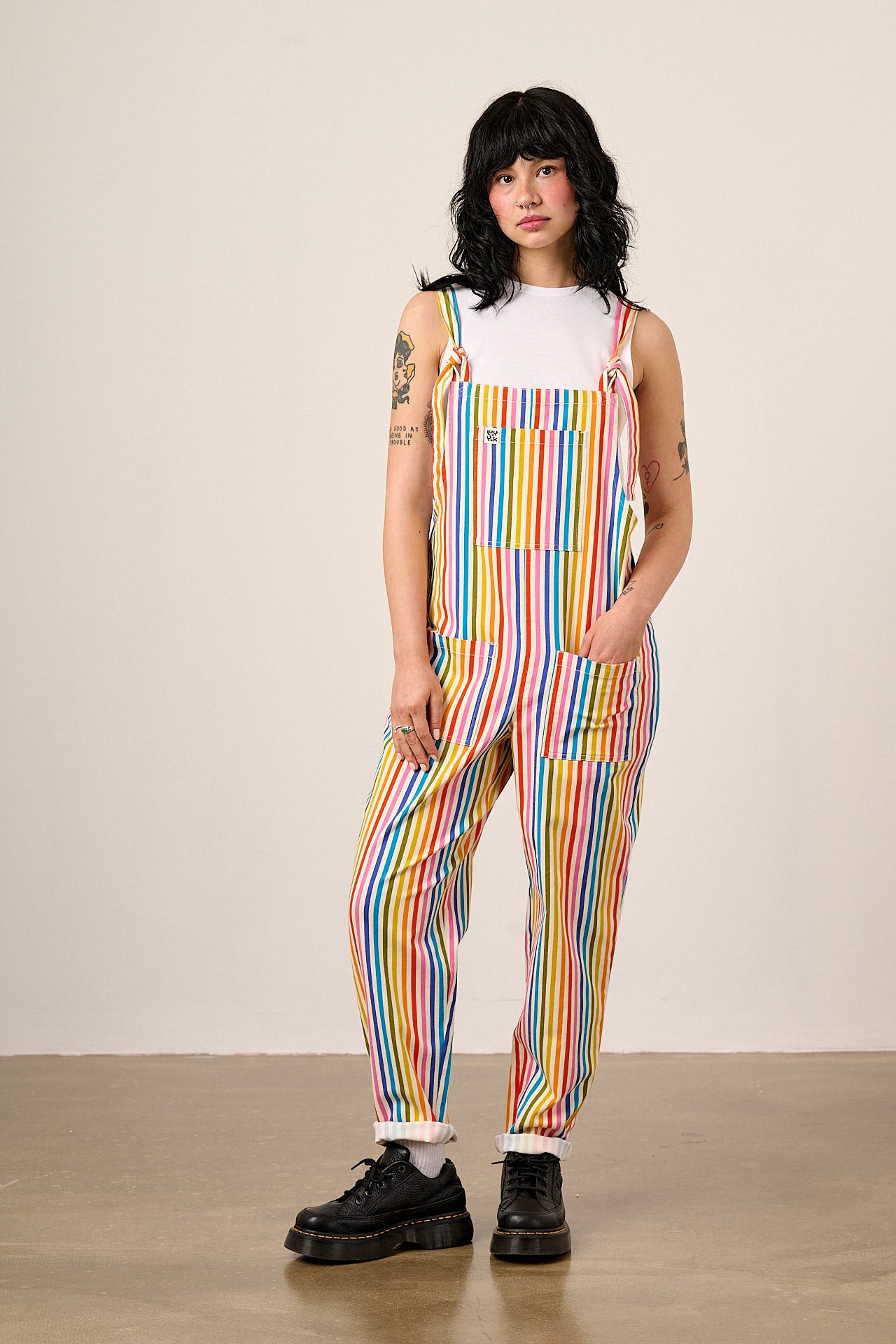 Original - Cotton Dungarees in Vintage Rainbow