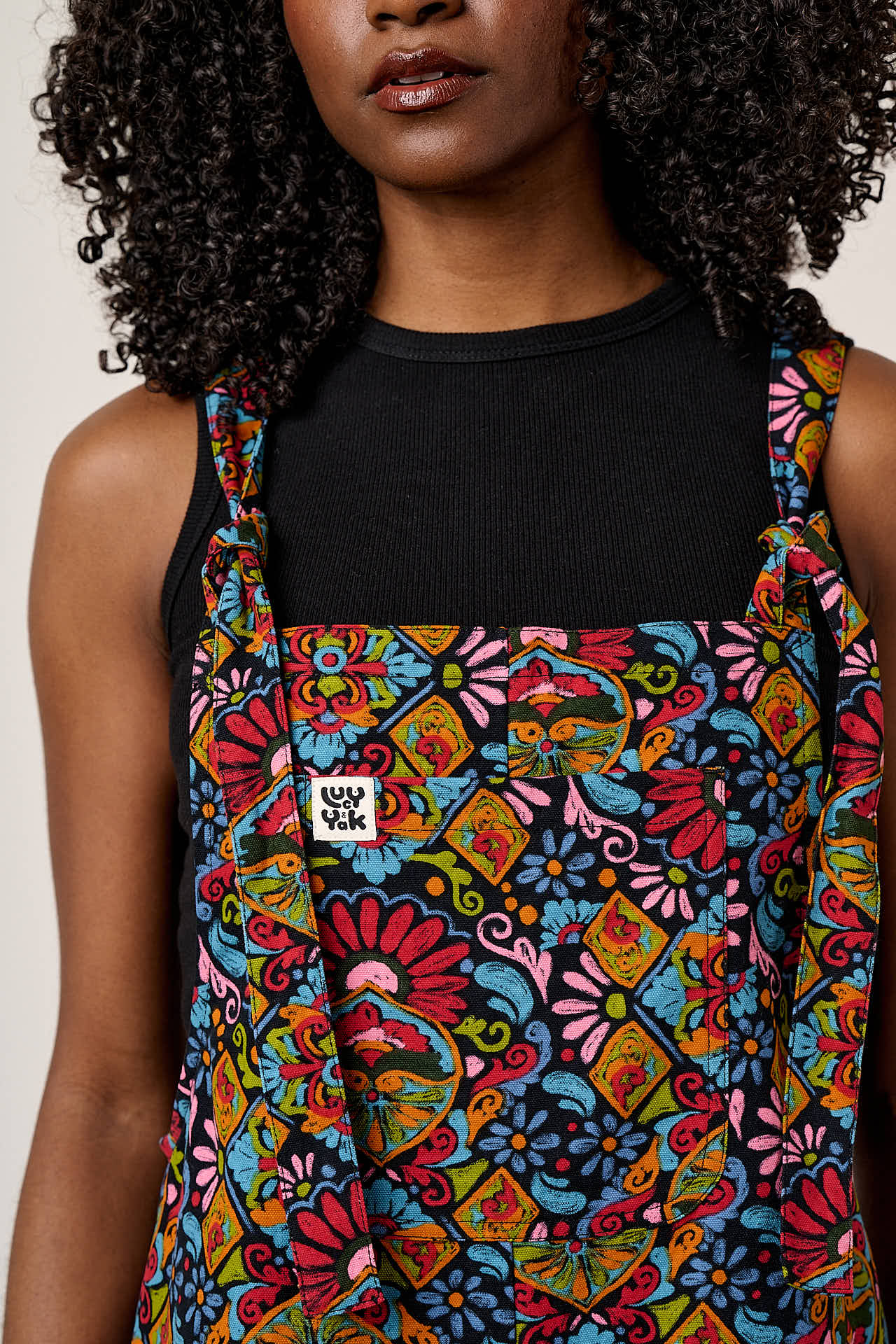 Original Shorts - Cotton Dungarees Shorts in Artisan Print