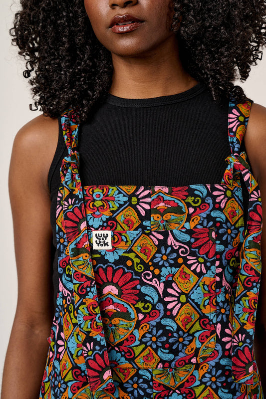 Original Shorts - Cotton Dungarees Shorts in Artisan Print