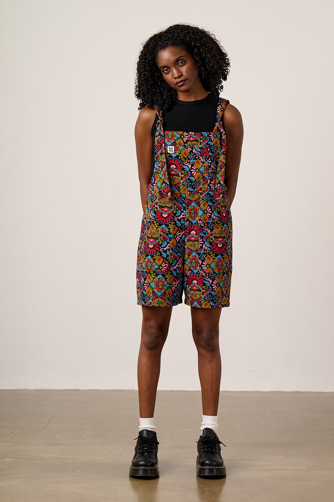 Original Shorts - Cotton Dungarees Shorts in Artisan Print