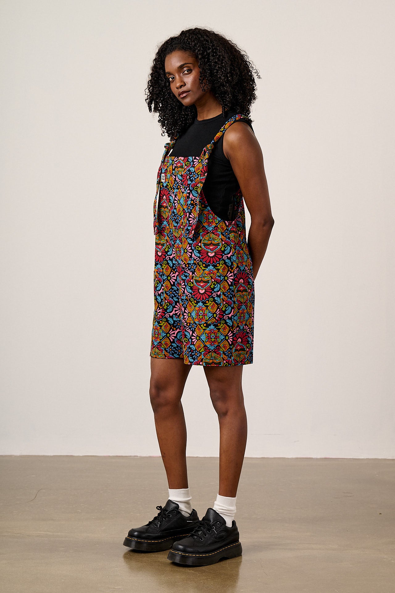 Original Shorts - Cotton Dungarees Shorts in Artisan Print