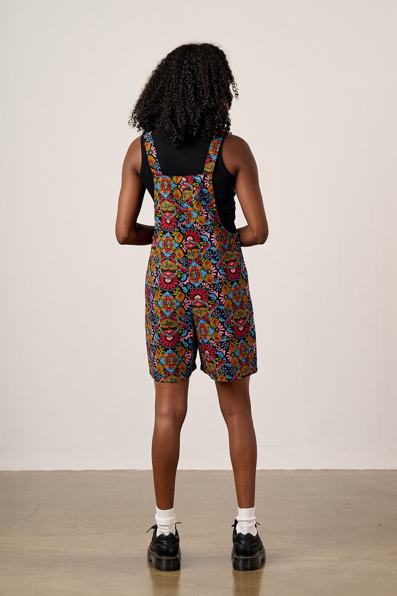 Original Shorts - Cotton Dungarees Shorts in Artisan Print