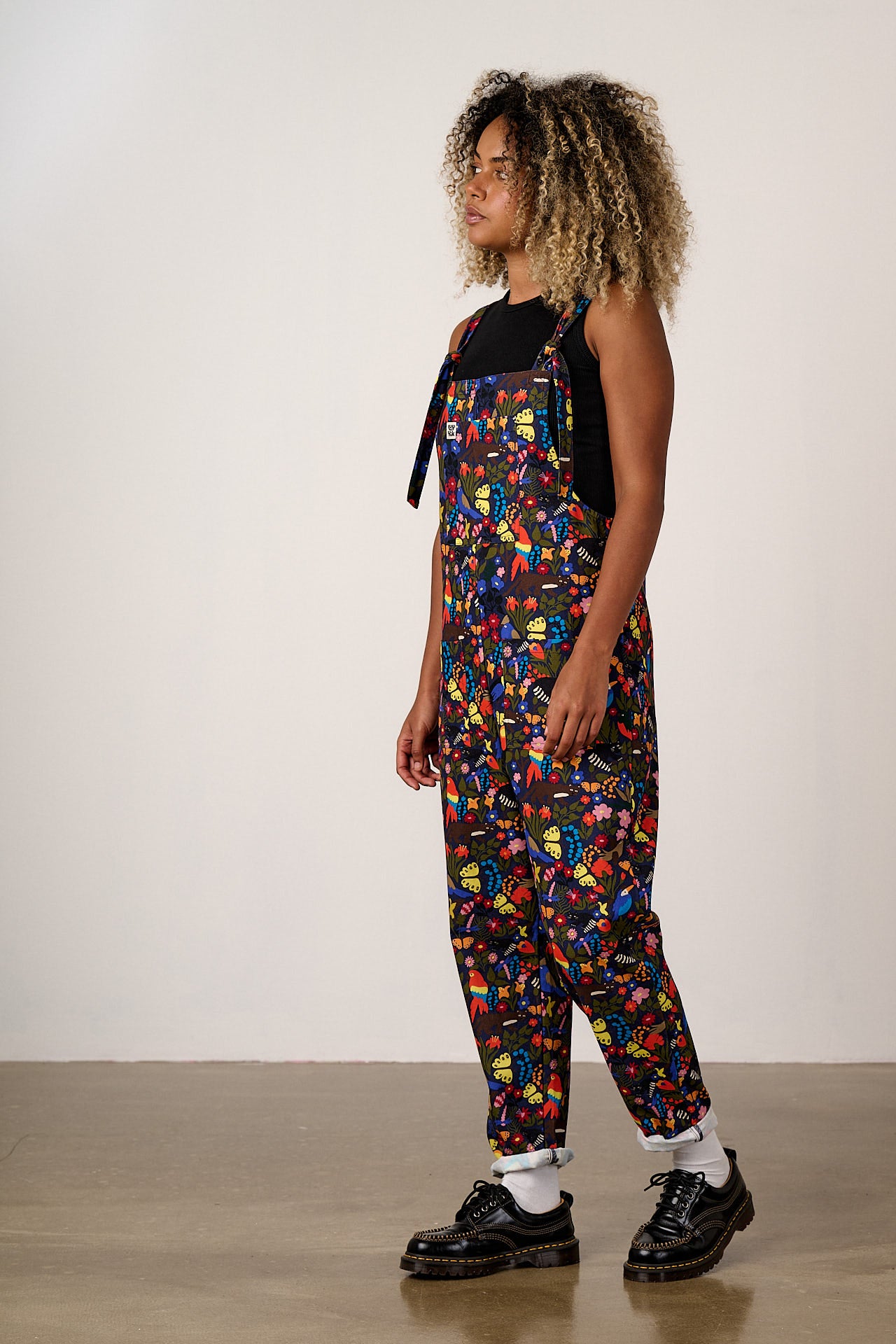 Original - Cotton Dungarees in Animals and Flowers Print