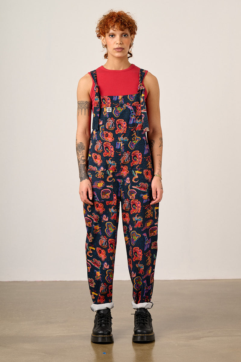 L.E Original - Cotton Dungarees in Black Arthouse & Yak