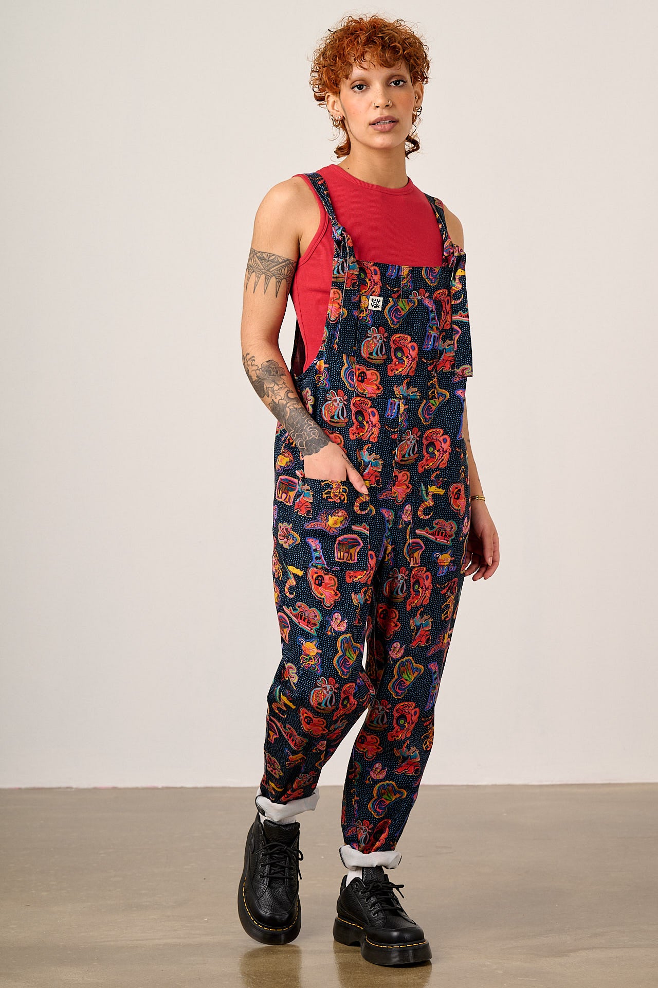 L.E Original - Cotton Dungarees in Black Arthouse & Yak