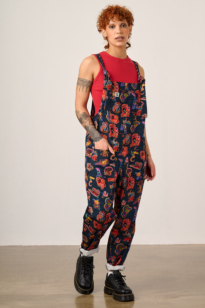L.E Original - Cotton Dungarees in Black Arthouse & Yak