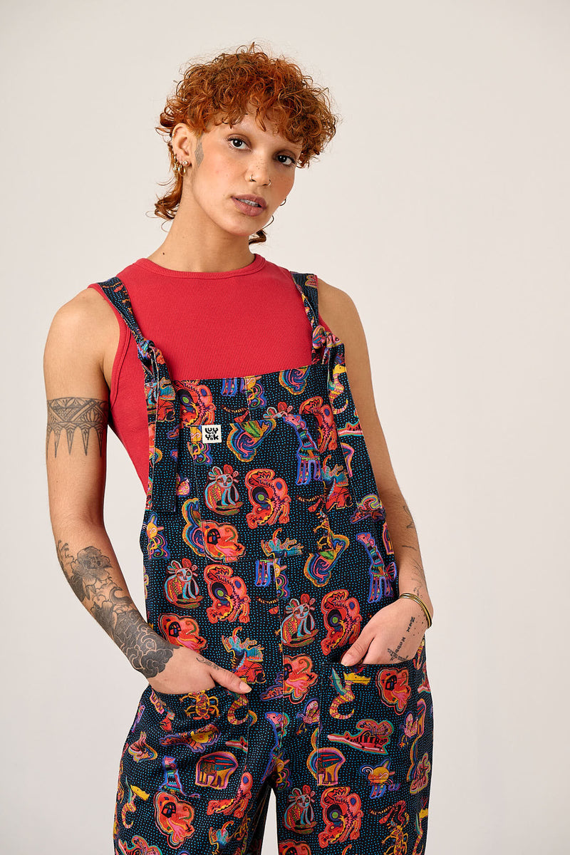 L.E Original - Cotton Dungarees in Black Arthouse & Yak