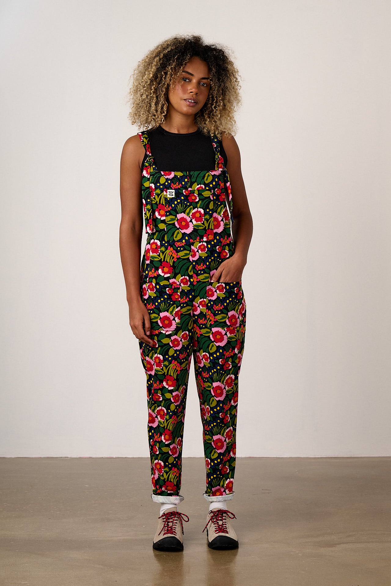 Original - Cotton Dungarees in Black Marie Print