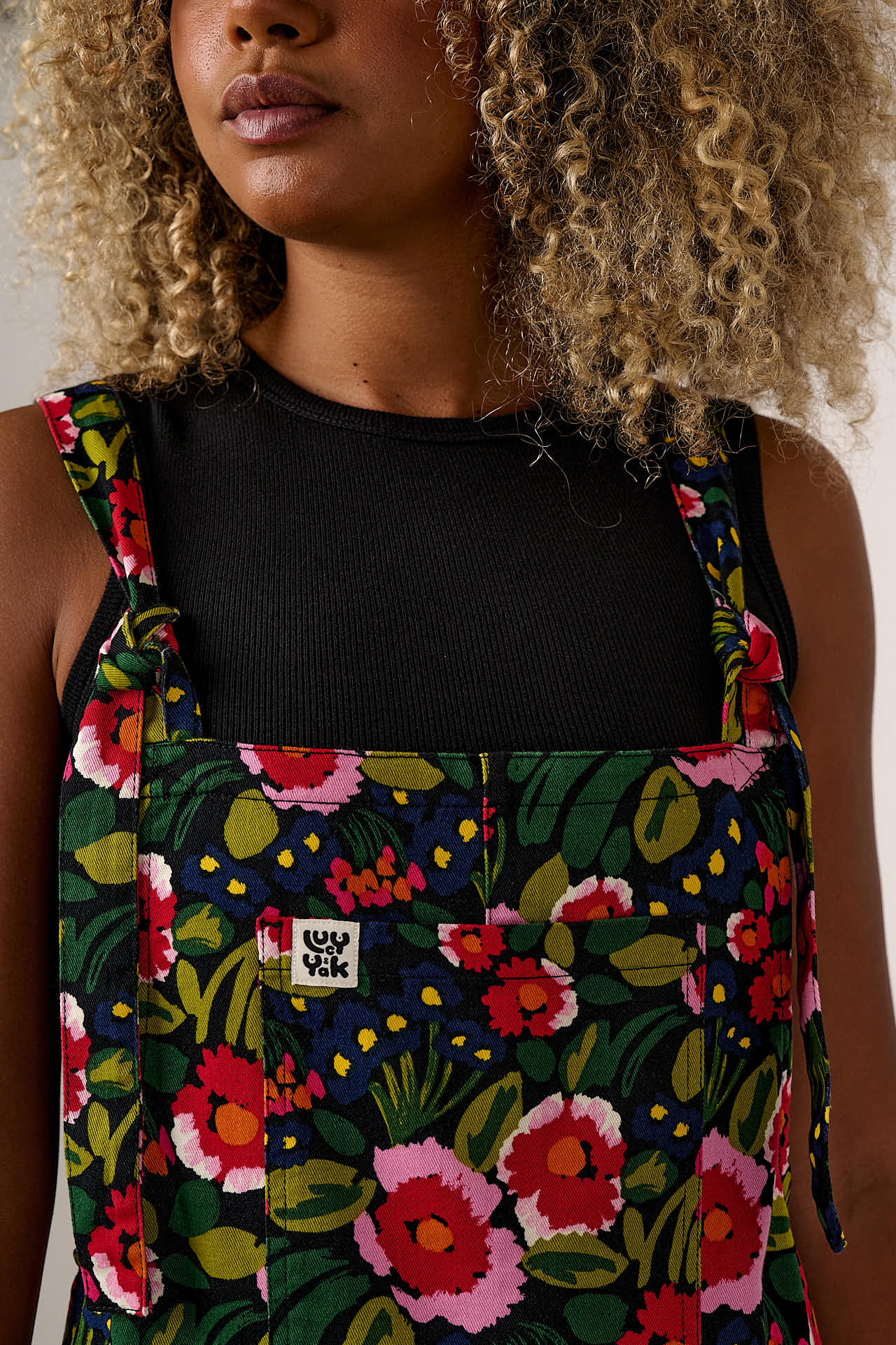 Original - Cotton Dungarees in Black Marie Print