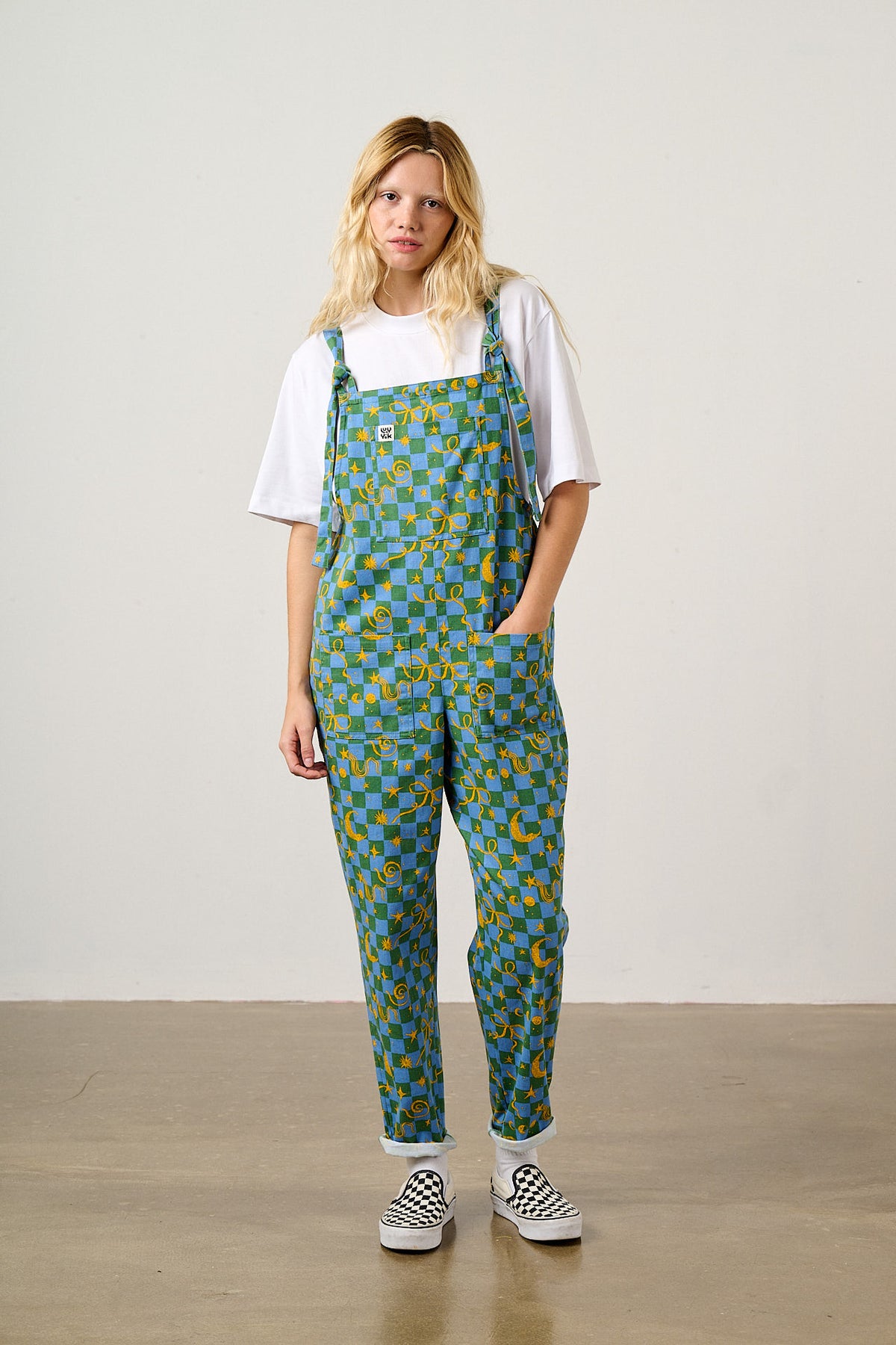 Original - Cotton Dungaree in Celestial Checkerboard