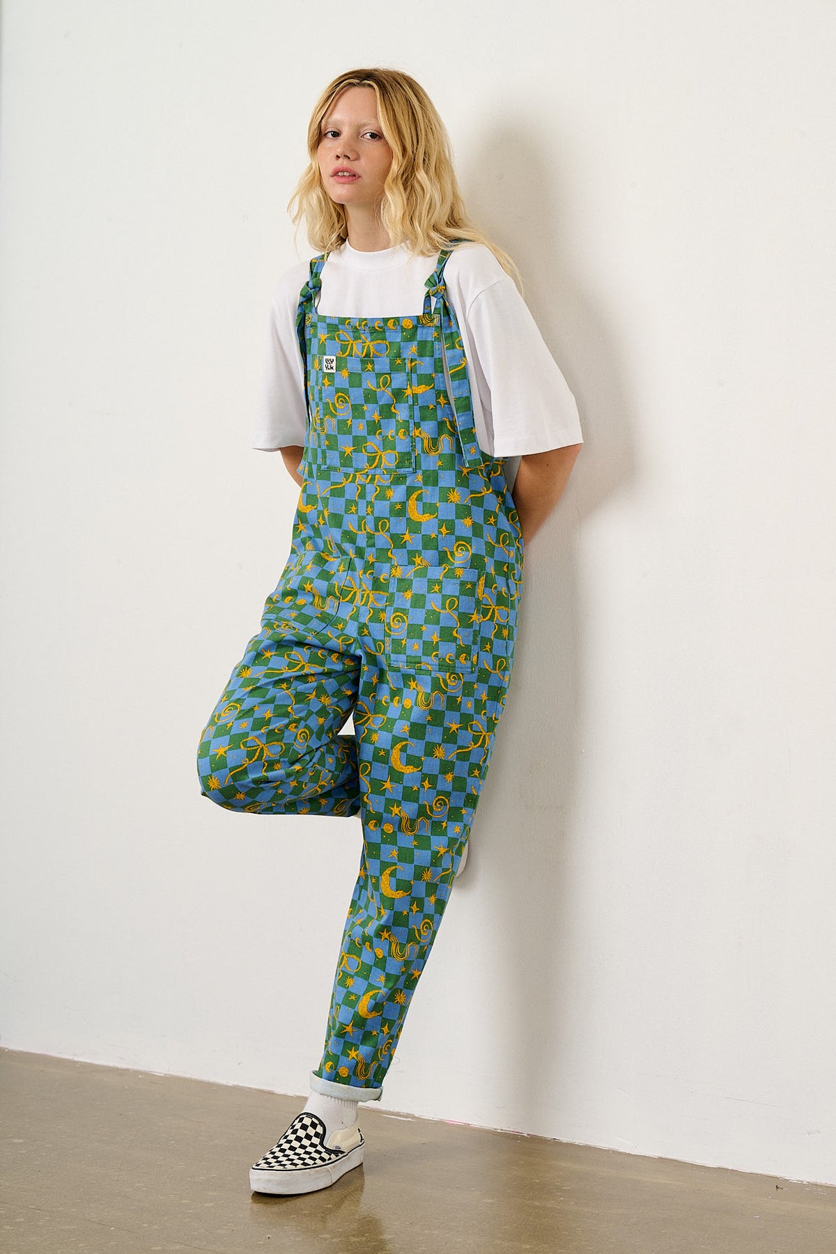 Original - Cotton Dungaree in Celestial Checkerboard