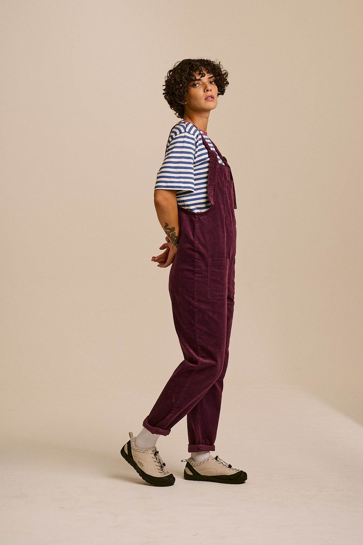 Original  - Corduroy Dungarees in Grape Wine