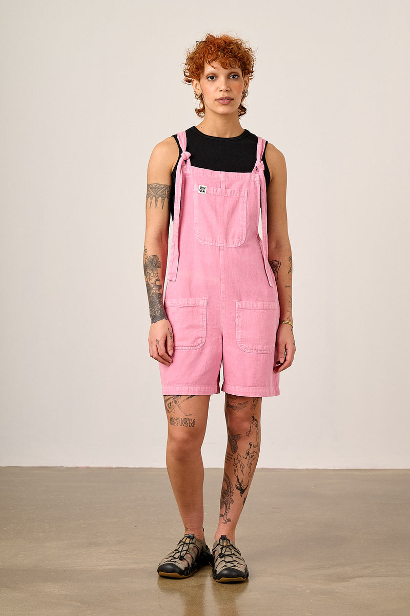 Original Shorts - Cotton Dungaree Shorts in Light Pink