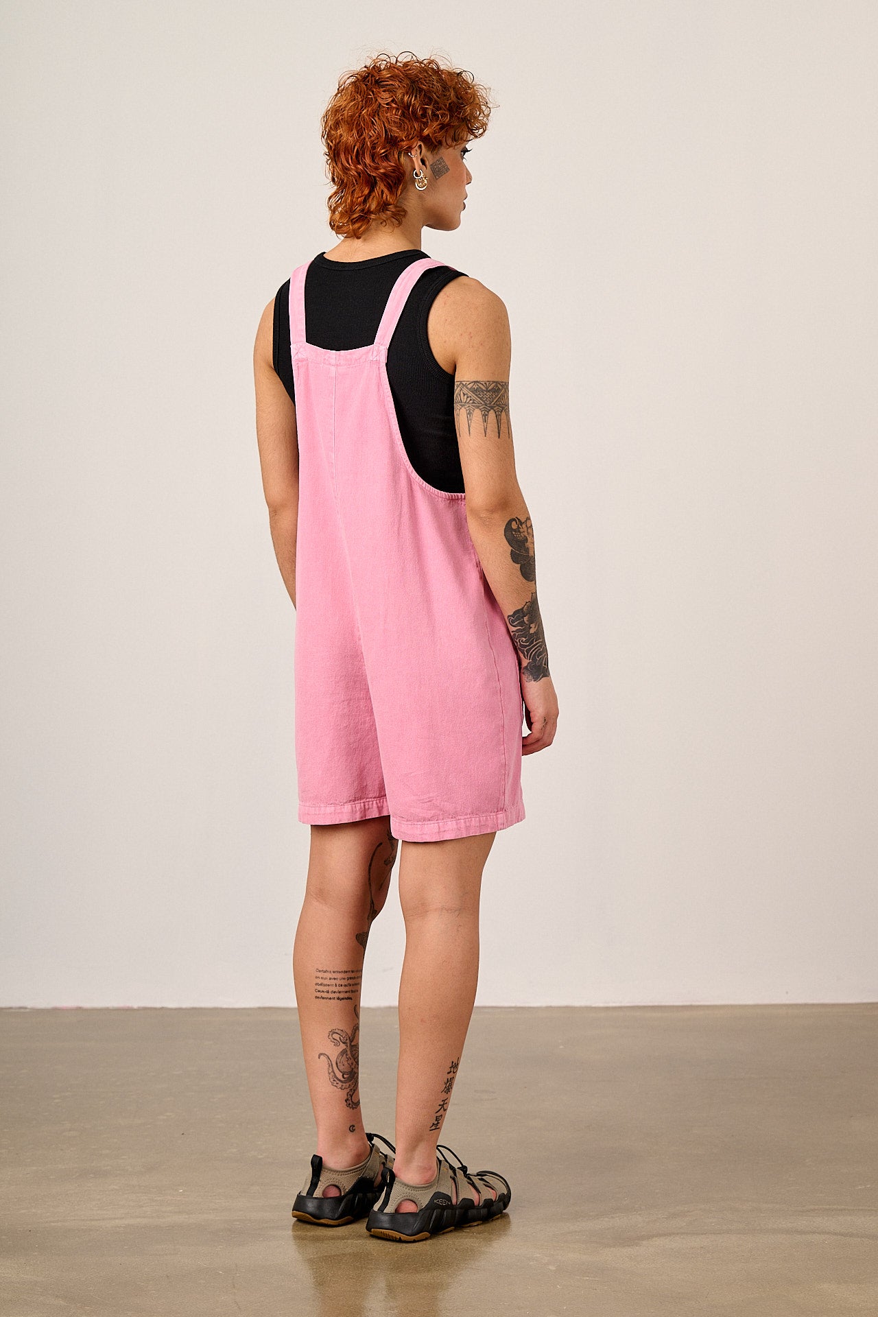 pink denim dungaree dress Light pink Cotton denim dungaree dress for kids