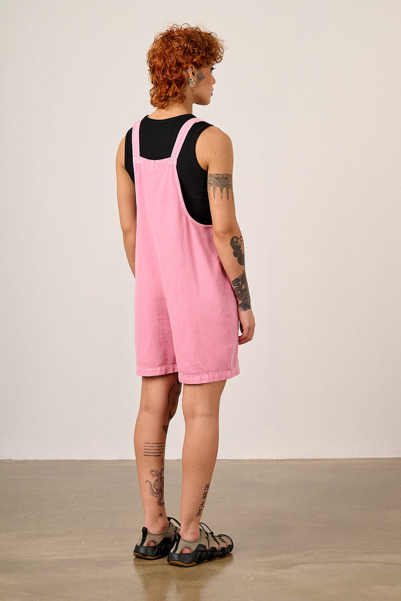 Original Shorts - Cotton Dungaree Shorts in Light Pink