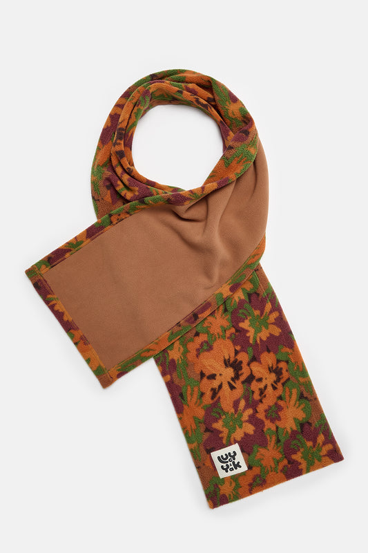 Ola - Polar Fleece Scarf in Orange Cass Floral Print