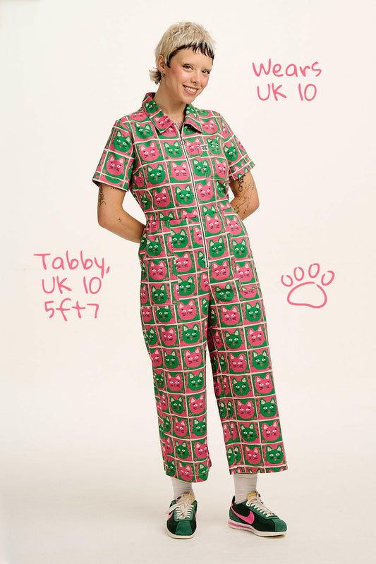 L.E Ragan - Organic Cotton Jumpsuit in Cat Print