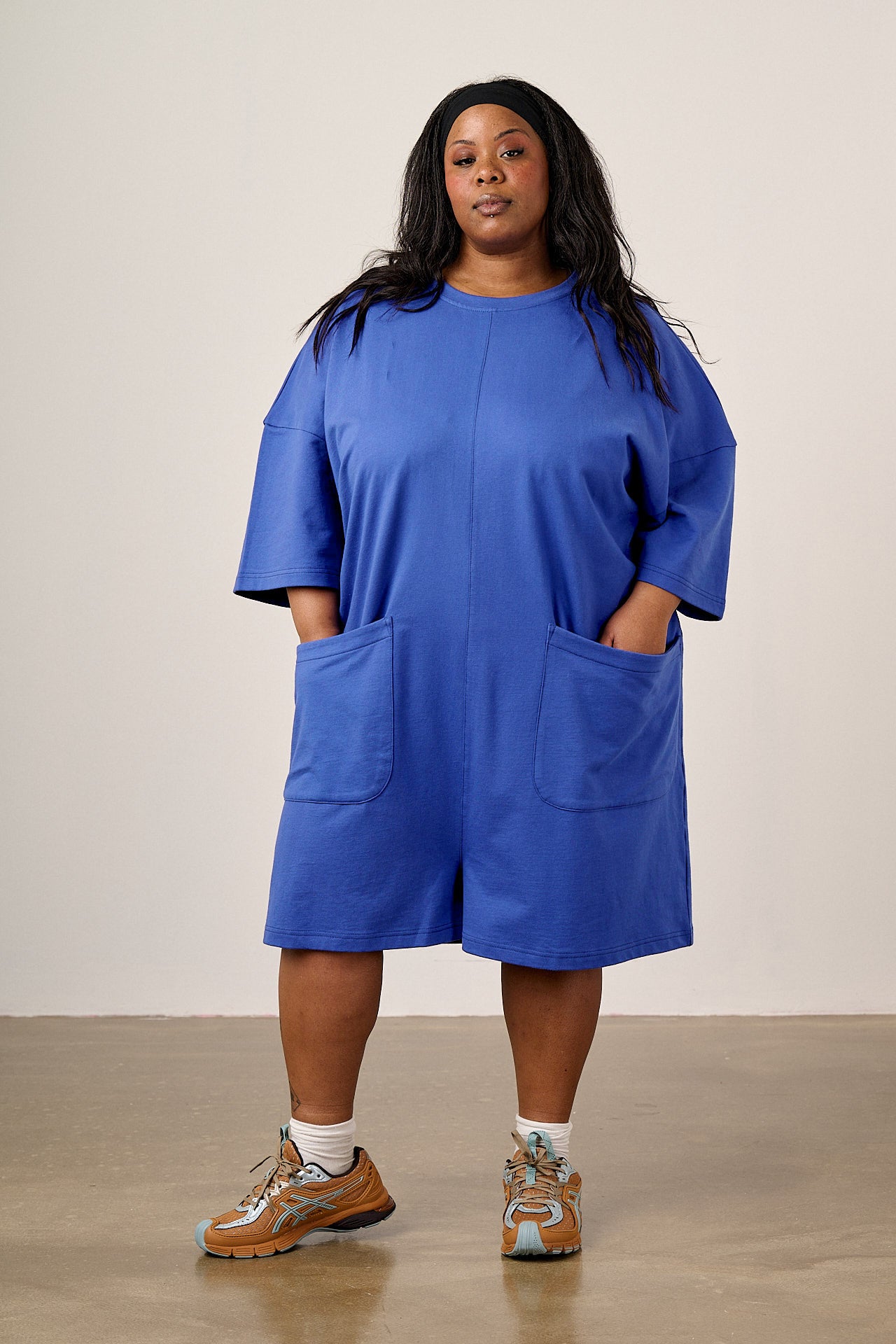 Pedro - Cotton Jersey Playsuit in Dazzling Blue