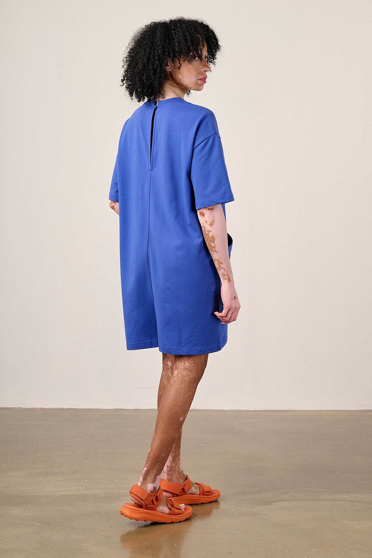 Pedro - Cotton Jersey Playsuit in Dazzling Blue