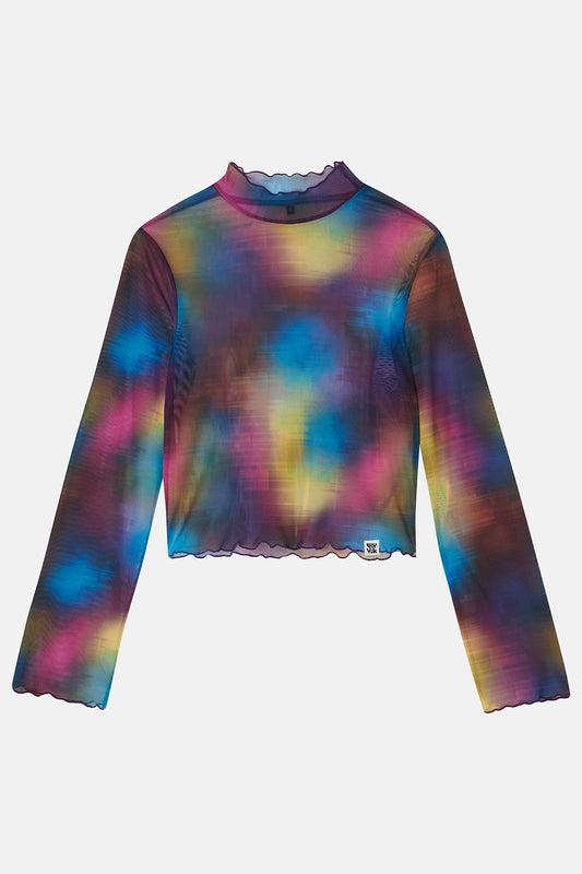 Perrie Long Sleeve Top: RECYCLED POLYESTER - Digital Glitch