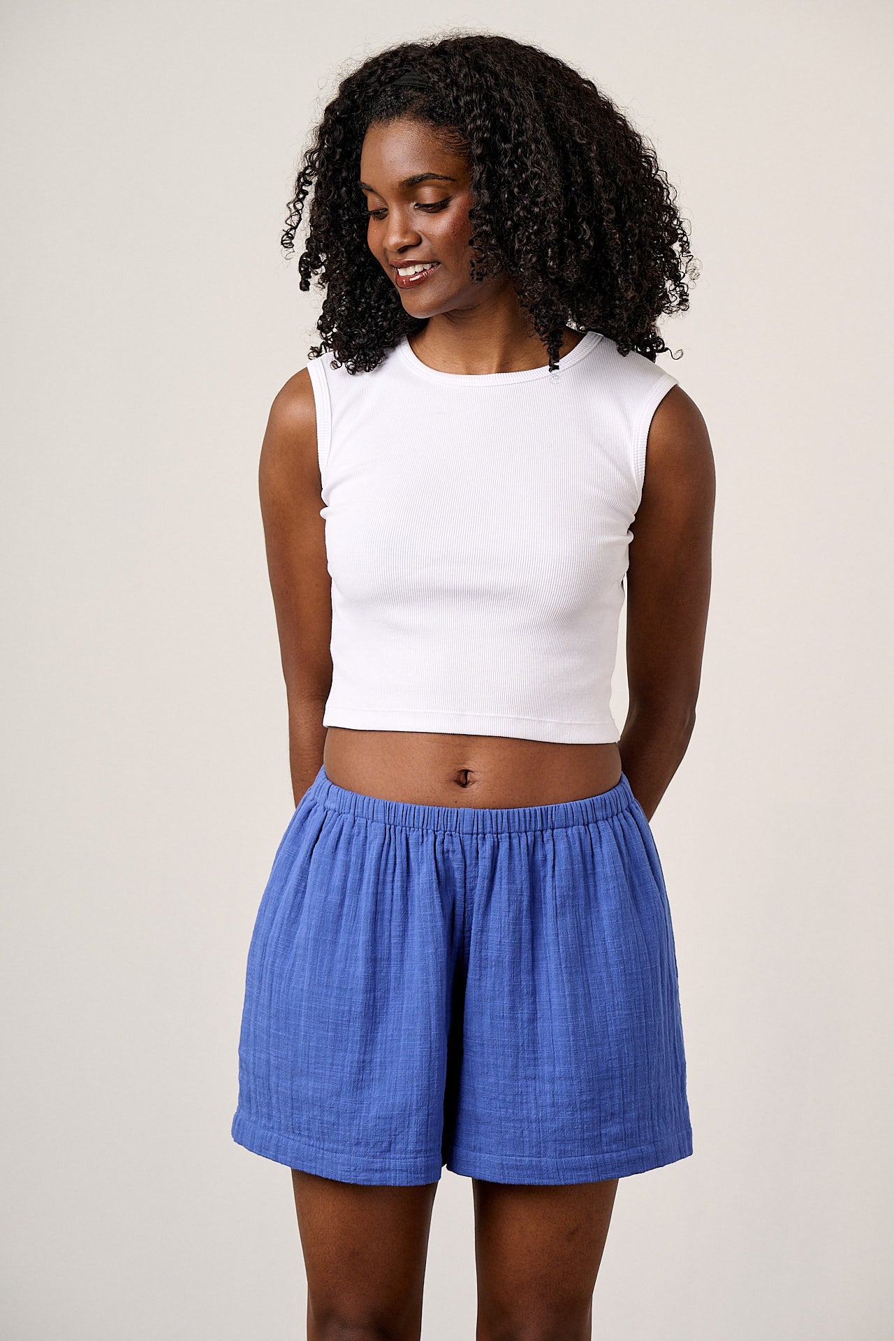 Popan - Cotton Shorts in Dazzling Blue – Lucy & Yak