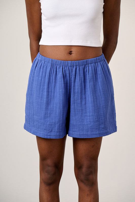 Popan - Cotton Shorts in Dazzling Blue