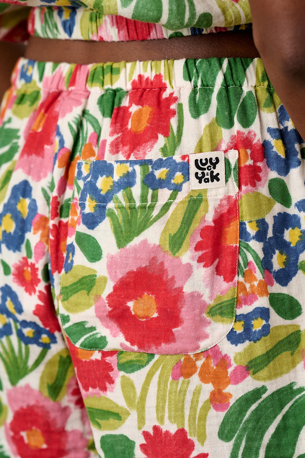 Popan - Cotton Shorts in Ivory Marie Print