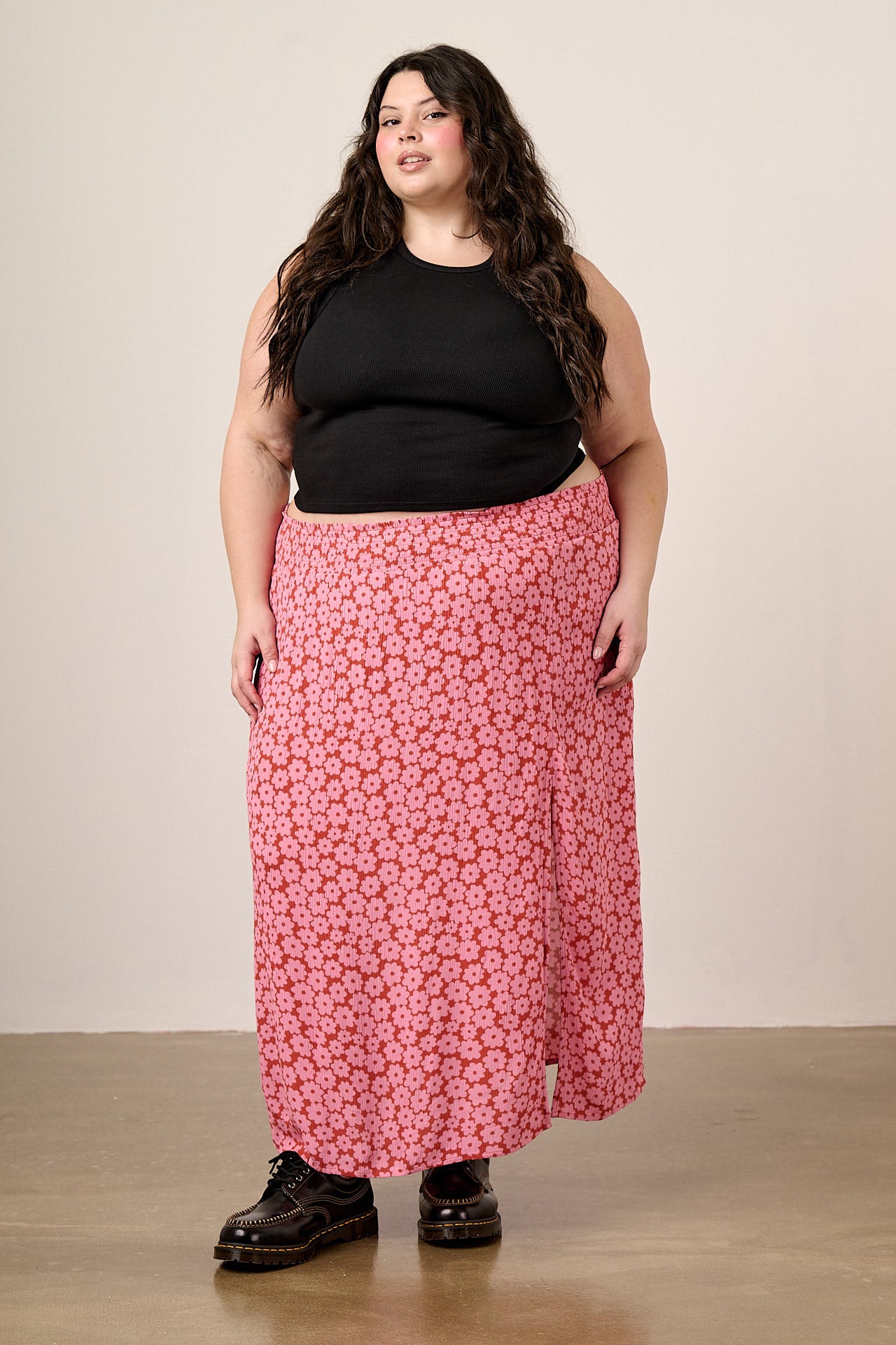 Poppy Elasticated Waist Skirt Coastal Flower