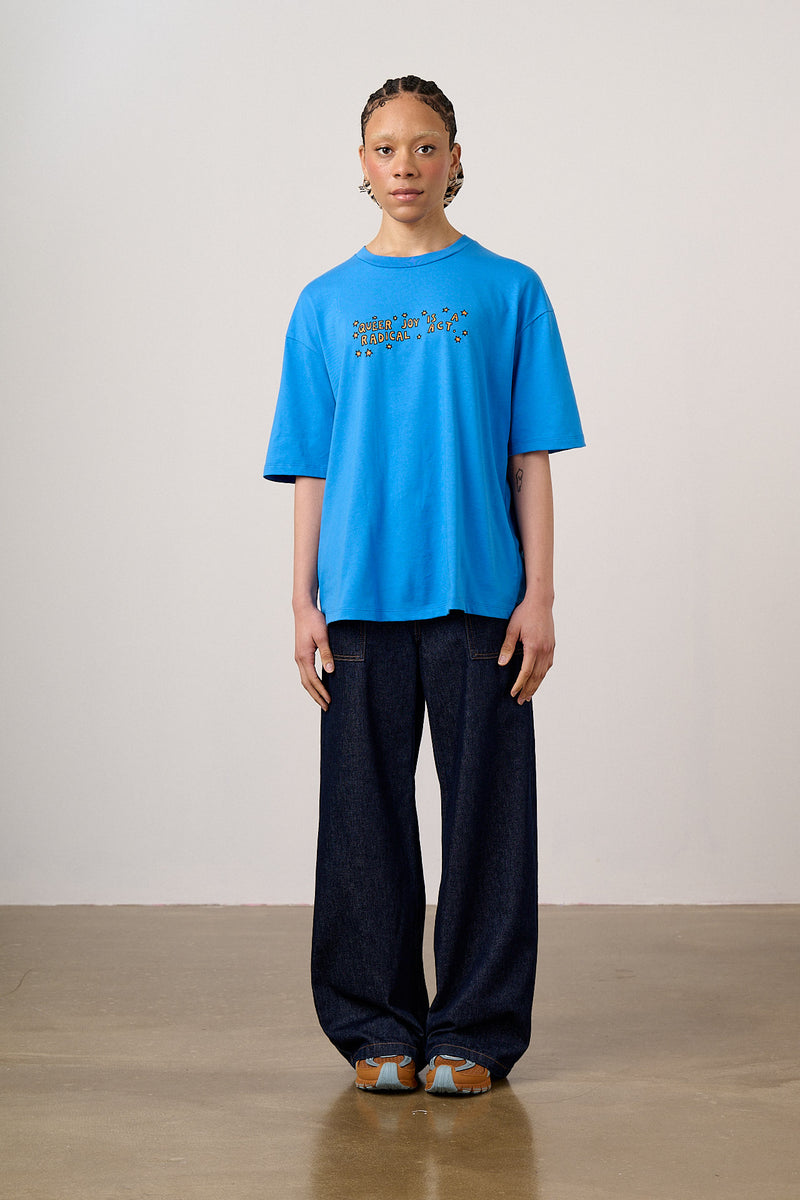 Bee Illustrates Pride 2026 - Benny - Oversized cotton T-Shirt in Blue