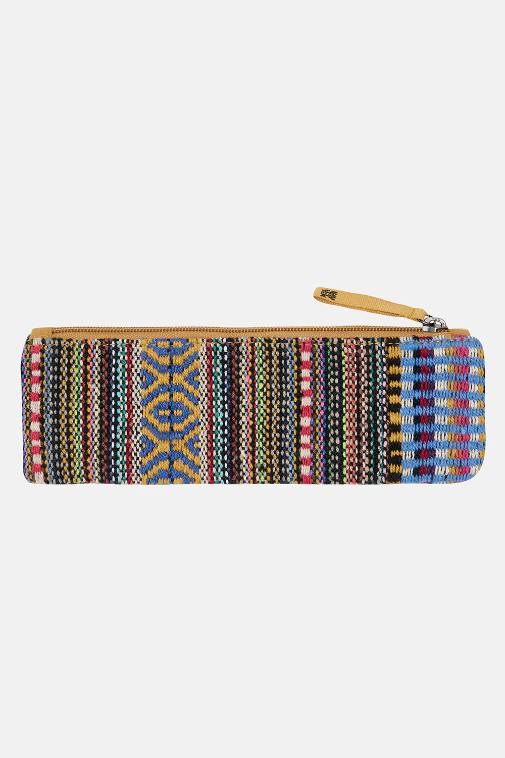 Pierra - Pencil Case Pouch in Blue & Yellow Jacquard Print – Lucy