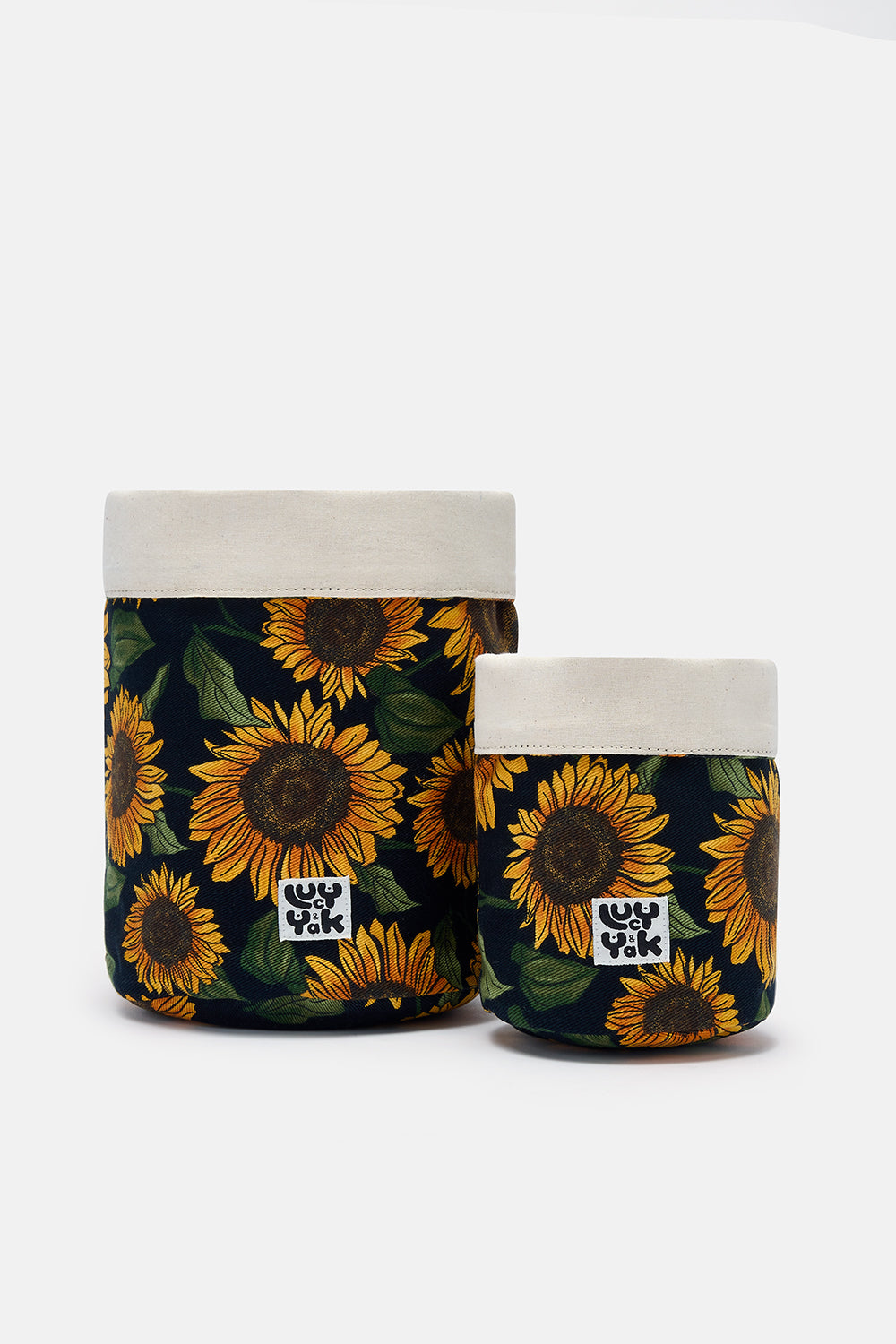 Plant Pot Covers: DEADSTOCK FABRIC - Sunflower Print