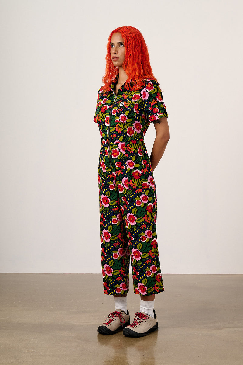 Ragan - Cotton Jumpsuit in Black Marie Print