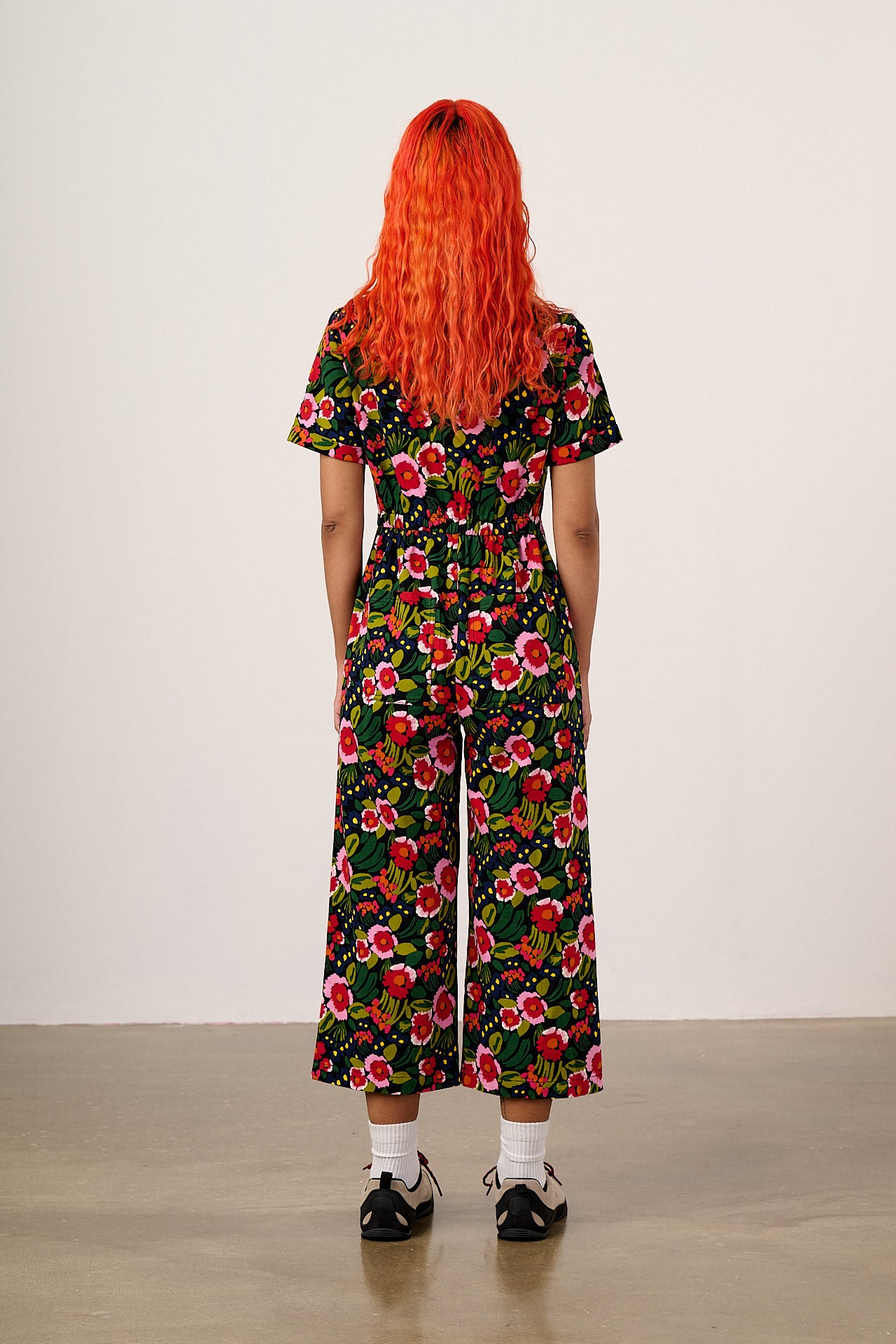 Ragan - Cotton Jumpsuit in Black Marie Print