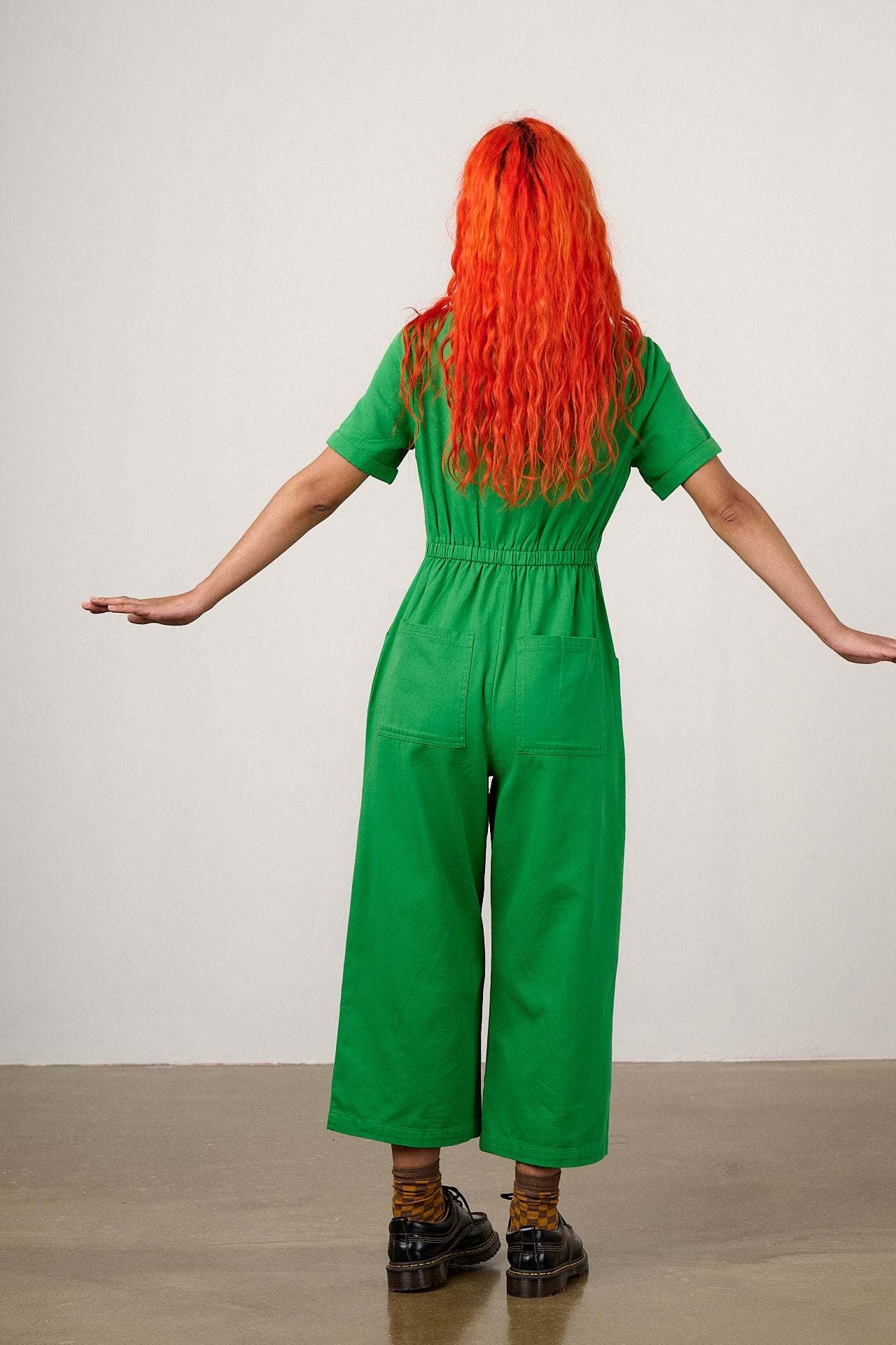 Ragan - Cotton Jumpsuit in Kelly Green