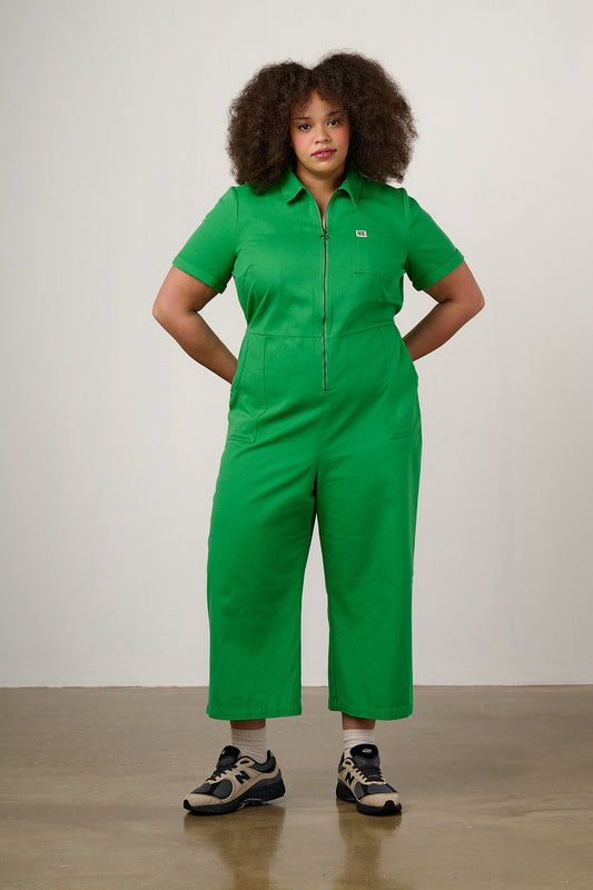 Ragan - Cotton Jumpsuit in Kelly Green