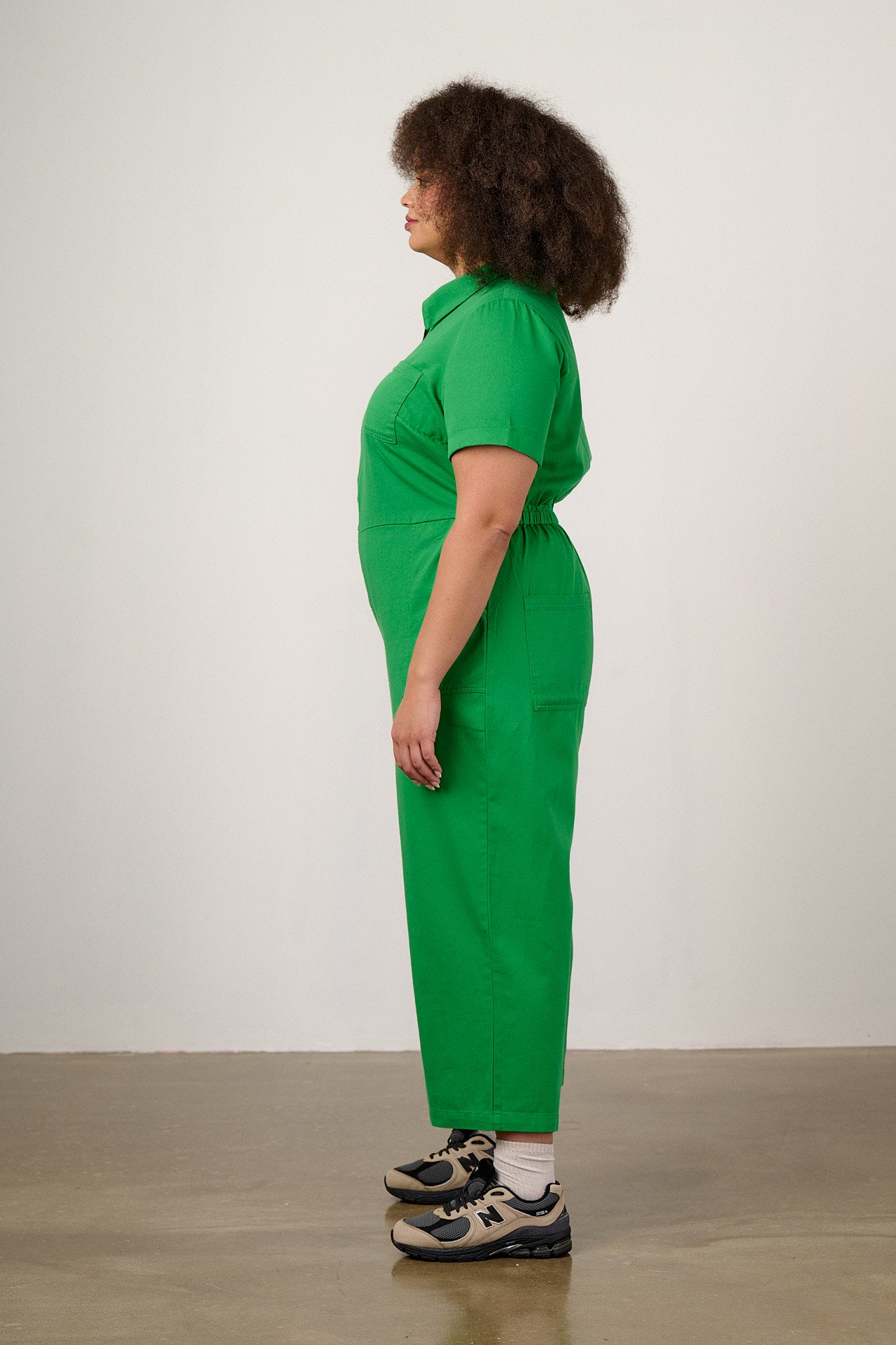 Ragan - Cotton Jumpsuit in Kelly Green