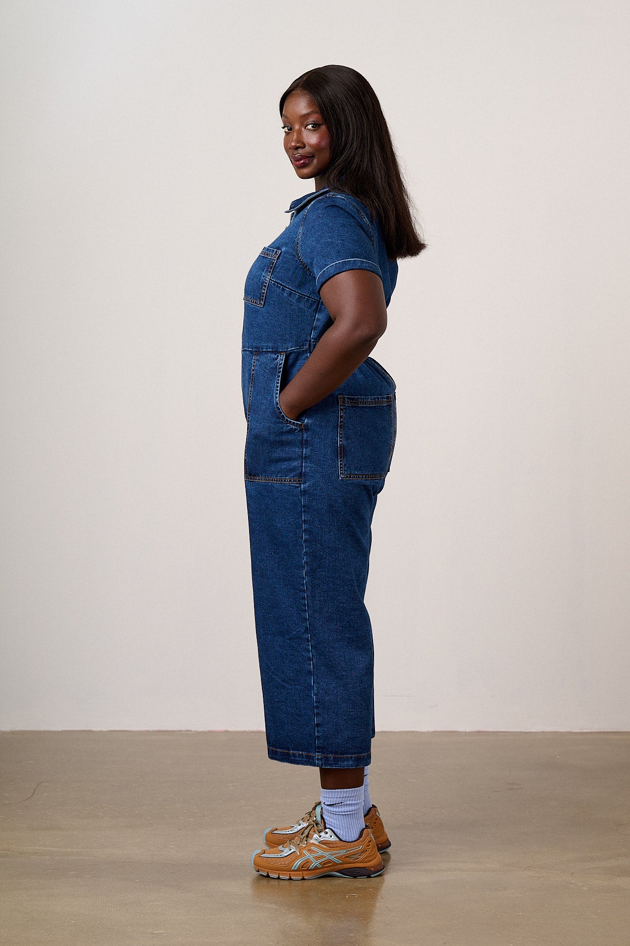 Ragan - Denim Jumpsuit in Mid Wash Blue – Lucy & Yak