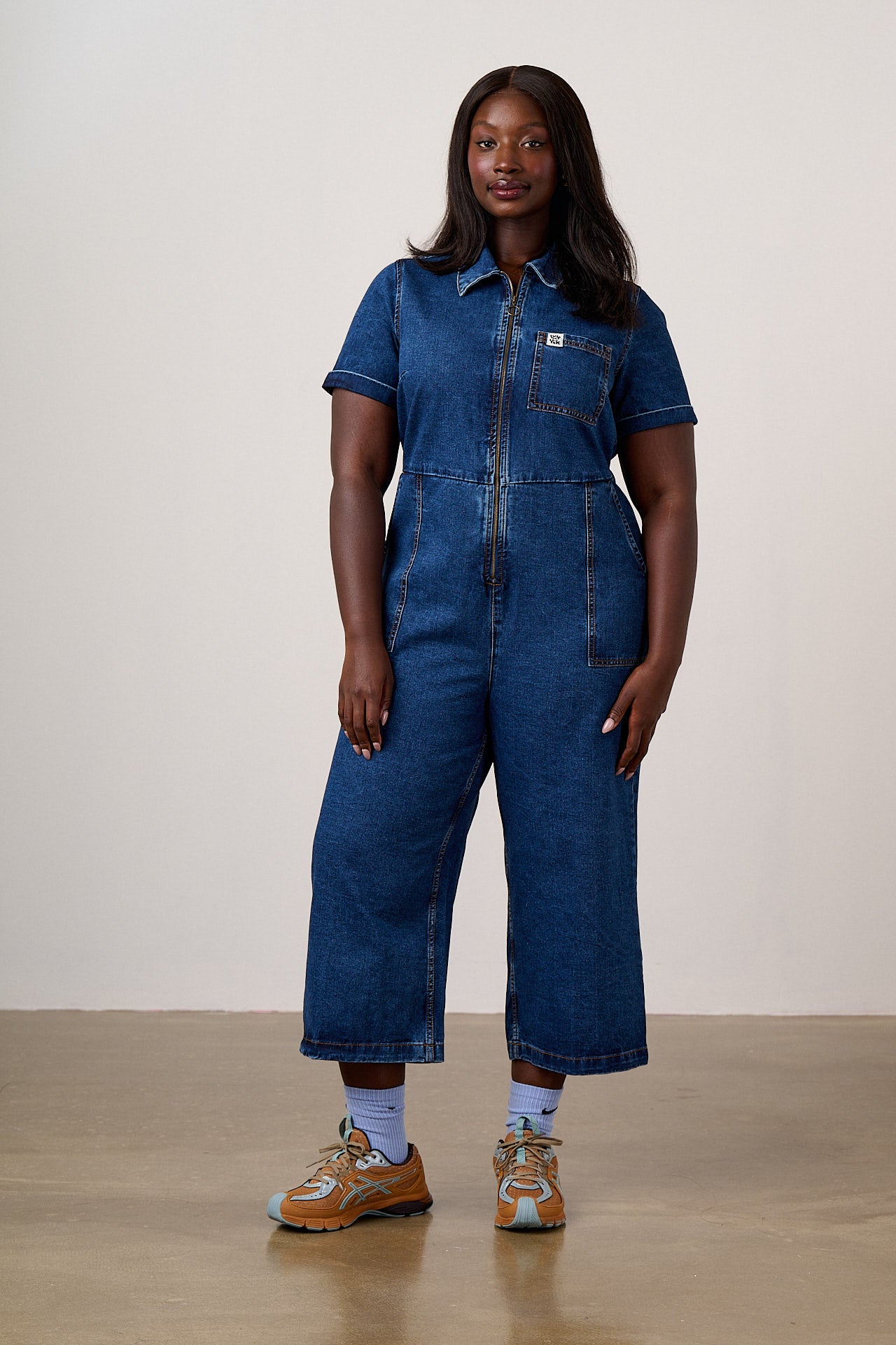Ragan - Denim Jumpsuit in Mid Wash Blue – Lucy & Yak