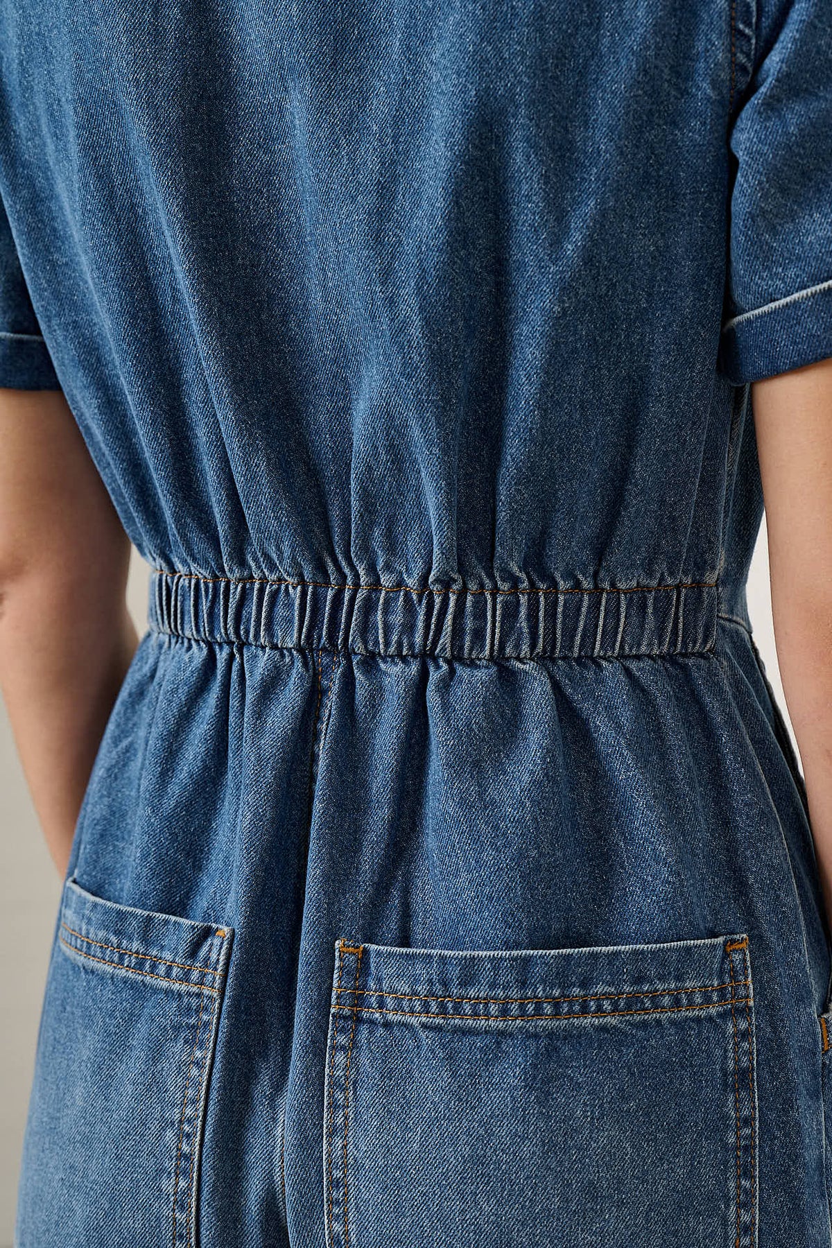 Ragan - Denim Jumpsuit in new Mid Wash Blue