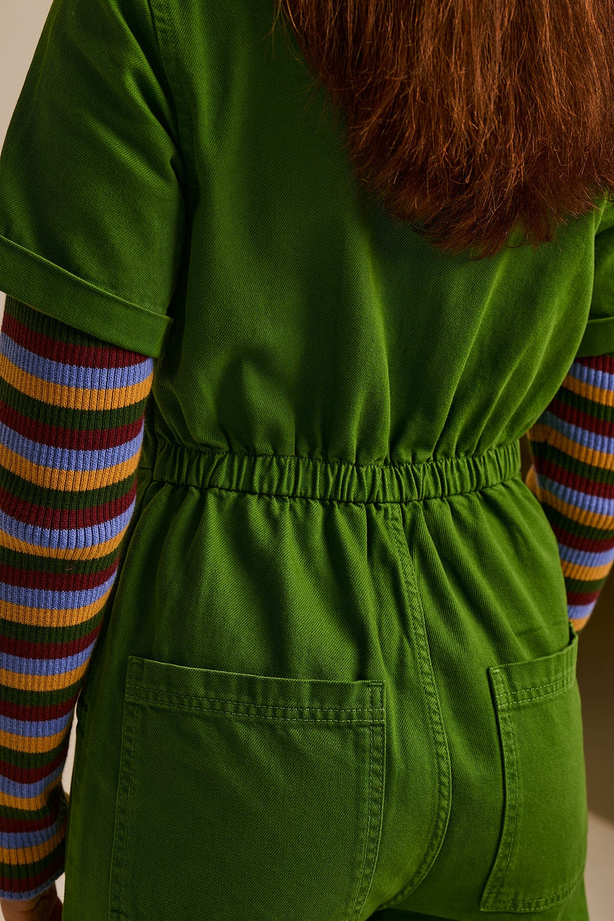 Ragan - Denim Jumpsuit in Dark Green Wash